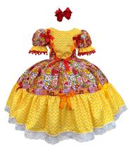 Vestido Marie Junino Quermesse de Luxo Amarelo