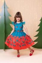 Vestido Marie Lola Verde Florido para o Natal
