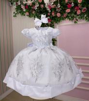 Vestido Marie Marcelina Jardim Encantado Branco para Meninas