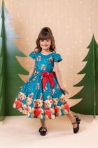 Vestido Marie Milena Ursinhos Verde - Natal Festivo