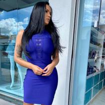 Vestido marinho em bamdagem