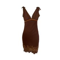 Vestido Marrom Detalhe Na Barra Tan Tan Vestido Marrom Detalhe Na Barra Tan Tan