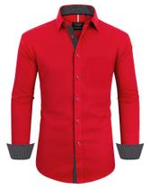 Vestido masculino Shirt Alimens & Gentle de manga comprida sem rugas