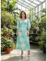 Vestido Max Mid Evase Viscose Elegante Moda Evangelica Vestido Max Mid Evase Viscose Elegante Moda Evangelica