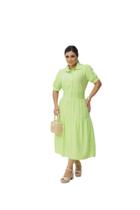 Vestido Max Midi 377 Feminino Social Evase Botões Moda Evangelica C/lastex liso Vestido Max Midi 377 Feminino Social Evase Botões Moda Evangelica C/lastex liso