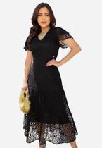 Vestido Max Midi Feminino Forrado Moda Modesta Casual