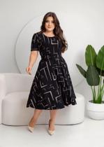 Vestido Max Mídi Godê Com Cinto Moda Evangélica