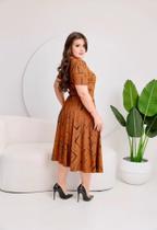 Vestido Max Mídi Godê Com Cinto Moda Evangélica