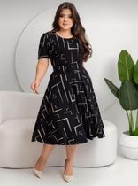 Vestido Max Mídi Godê Com Cinto Moda Evangélica