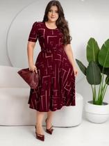 Vestido Max Mídi Godê Com Cinto Moda Evangélica