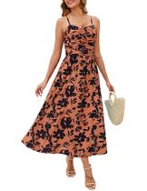 Vestido maxi Annebouti Summer Spring 2025 para mulheres Caramel L