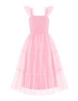 Vestido maxi Arshiner Girl Summer Vestido de verão sem mangas rosa 5-6Y