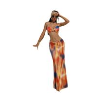 Vestido Maxi Bandage Tie Dye Com Franjas Para Mulheres, Sexy, Com Detalhes Em Pérola, Recortes E Vestido Maxi Bandage Tie Dye Com Franjas Para Mulheres, Sexy, Com Detalhes Em Pérola, Recortes E