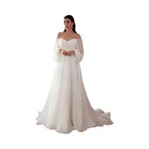 Vestido Maxi Branco Com Mangas Bufantes Para Mulheres, Sem Alças, Costas Descobertas, Comprimento