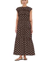 Vestido maxi calbático feminino plissado, franzido, em camadas, verão