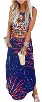 Vestido maxi CHUNTIANRAN 250º aniversário nos EUA para mulheres