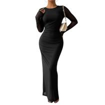 Vestido maxi com estampa LIGHT DOT Bodycon de manga comprida Tie Dye Mesh Vestido maxi com estampa LIGHT DOT Bodycon de manga comprida Tie Dye Mesh