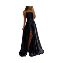 Vestido Maxi de Cetim Borgonha - Sexy, com Fenda Lateral e Alças Ajustáveis - Ideal para Noite, Baile ou Formatura