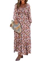 Vestido Maxi Dokotoo 2025 - Boho com Estampa Floral e Manga Comprida