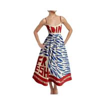 Vestido Maxi Estampado Peixe Oceano Azul Para Mulheres, Sexy, Com Alças Longas, Primavera Verão,