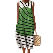 Vestido maxi feminino Akivide com estampa floral boho de verão com bolsos Vestido maxi feminino Akivide com estampa floral boho de verão com bolsos