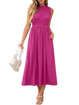 Vestido maxi feminino ANRABESS, casual de verão, com blusa evasê