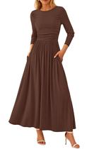 Vestido maxi feminino PRETTYGARDEN 2025 Spring Coffee Small Vestido maxi feminino PRETTYGARDEN 2025 Spring Coffee Small