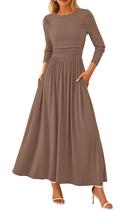 Vestido maxi feminino PRETTYGARDEN, casual de primavera, manga comprida