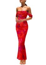 Vestido maxi feminino PRETTYGARDEN com decote franzido, verão de 2025