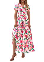 Vestido maxi feminino PRETTYGARDEN com estampa floral boho de verão Vestido maxi feminino PRETTYGARDEN com estampa floral boho de verão