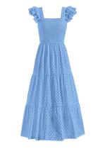 Vestido maxi feminino PRETTYGARDEN com gola quadrada com blusa evasê