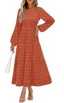 Vestido maxi feminino PRETTYGARDEN, outono e primavera, Swiss Dot