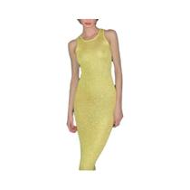 Vestido Maxi Feminino Sem Costas Com Lantejoulas, Decote Redondo, Transparente E Com Patchwork