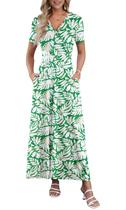 Vestido Maxi Floral AUSELILY com Comprimento até o Tornozelo e Caimento Fluido Vestido Maxi Floral AUSELILY com Comprimento até o Tornozelo e Caimento Fluido