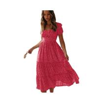 Vestido Maxi Floral com Manga Bufante - Estampa Vintage para Praia Vestido Maxi Floral com Manga Bufante - Estampa Vintage para Praia