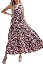 Vestido Maxi Floral Feminino PRETTYGARDEN Ombro Único M Vestido Maxi Floral Feminino PRETTYGARDEN Ombro Único M
