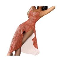 Vestido Maxi Floral Sexy Para Mulheres, Sem Mangas, Com Zíper, Para Praia, Festa E Clube, Verão