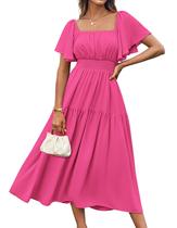 Vestido maxi GRACE KARIN elegante de manga curta para mulheres Rose S Vestido maxi GRACE KARIN elegante de manga curta para mulheres Rose S