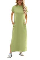 Vestido maxi GRECERELLE feminino casual de verão verde abacate