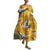 Vestido maxi HOTYD, pintura de arte japonesa para mulheres, tamanho grande