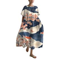Vestido maxi HOTYD, pintura de arte japonesa para mulheres, tamanho grande