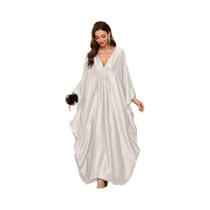 Vestido Maxi Kaftan Com Mangas De Morcego Brilhantes E Cintilantes plus Size Para Mulheres