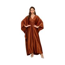 Vestido Maxi Kaftan Com Mangas De Morcego Brilhantes E Cintilantes plus Size Para Mulheres