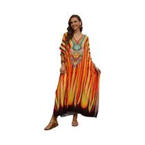 Vestido Maxi Kaftan De Praia plus Size Para Mulheres, Cobertura De Maiô, Roupa De Férias, Roupa De Vestido Maxi Kaftan De Praia plus Size Para Mulheres, Cobertura De Maiô, Roupa De Férias, Roupa De