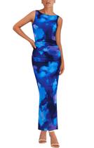 Vestido maxi MASCOMODA feminino Bodycon, malha floral de verão