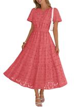 Vestido maxi MEROKEETY 2026, floral feminino, primavera/verão, melancia Vestido maxi MEROKEETY 2026, floral feminino, primavera/verão, melancia