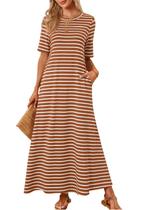 Vestido maxi MEROKEETY casual de verão para mulheres 2026 com bolsos Vestido maxi MEROKEETY casual de verão para mulheres 2026 com bolsos