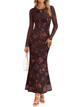 Vestido maxi MEROKEETY feminino 2026, convidado de casamento na primavera, marrom