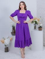 Vestido Maxi Midi com Manga Princesa Soltinho Festa Convidada