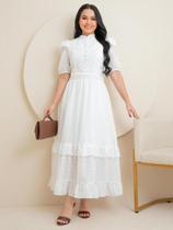 Vestido Maxi Midi Rodado Festa Convidada Com Babado